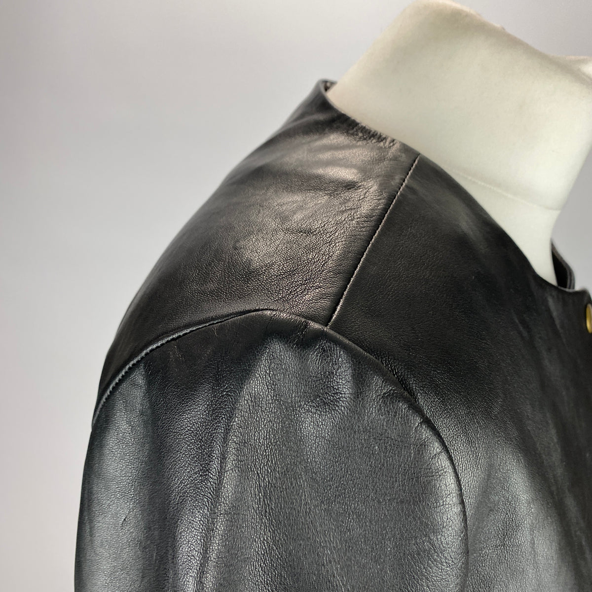 Sezane New £330 Black Lambskin Collarless Marlys Jacket S-M