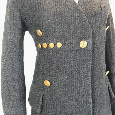 Christopher Esber £900 Black Boucle Collarless Jacket S