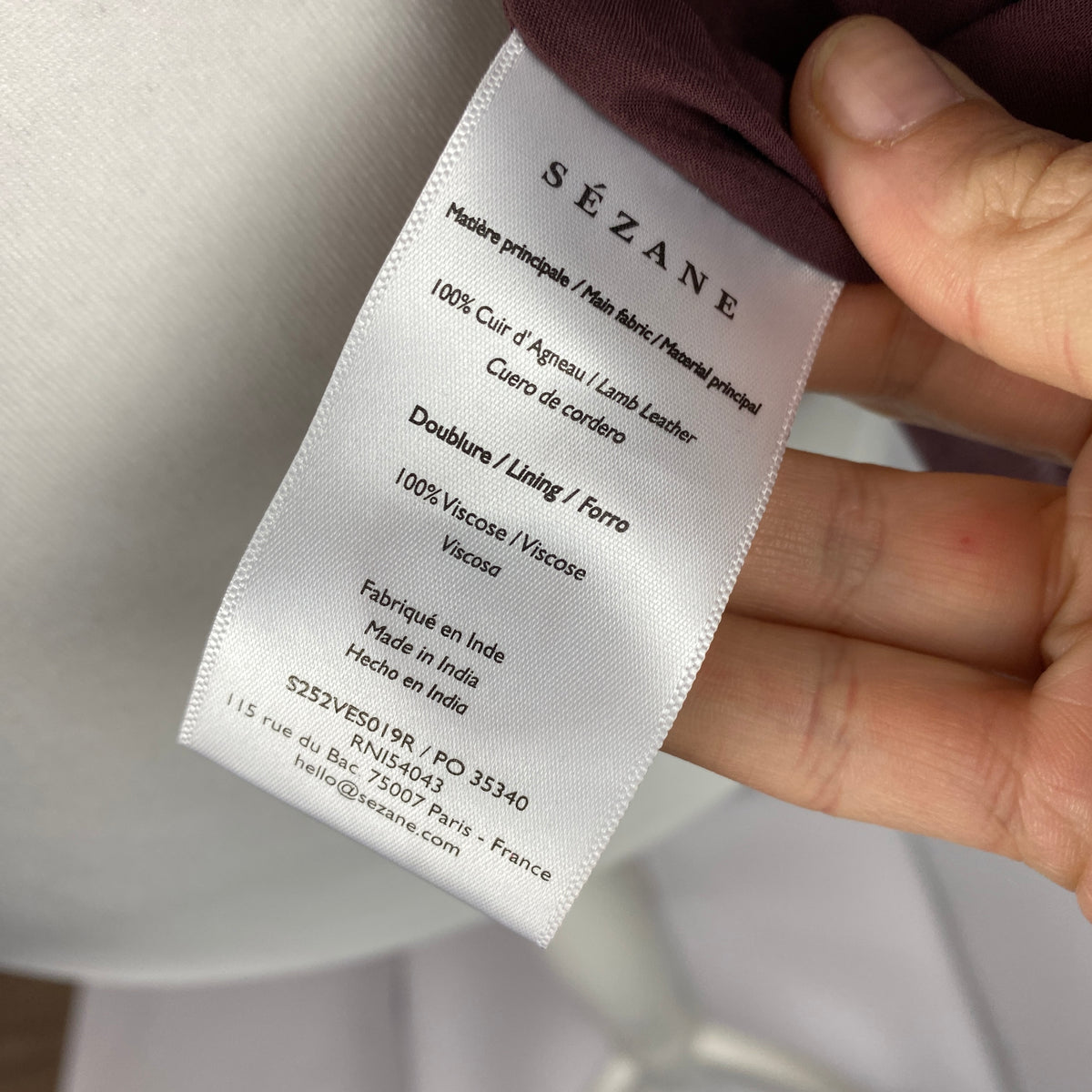 Sezane New £330 Burgundy Lambskin Swing Jacket S-M