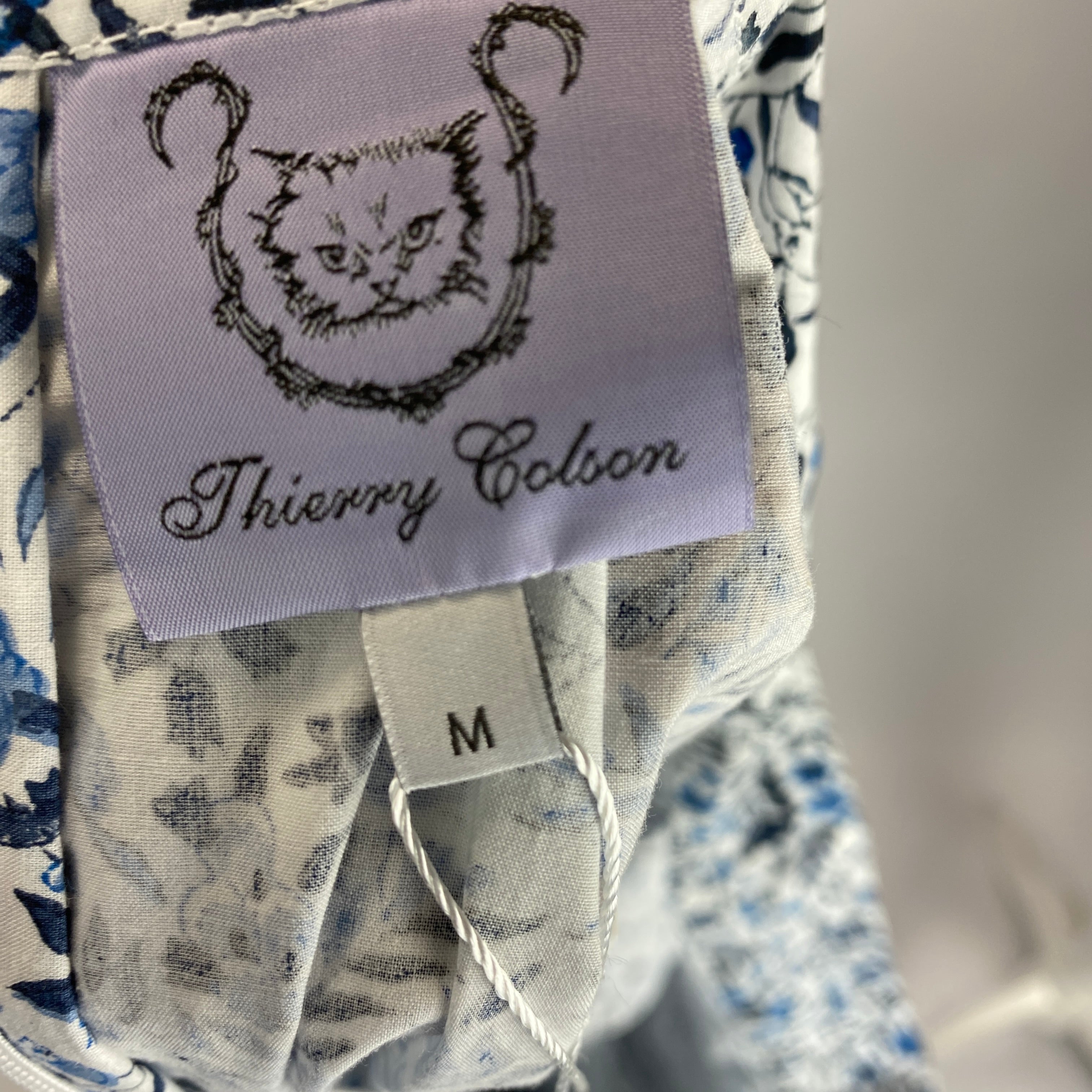 Thierry Colson China Blue & White Print Cotton Skirt M