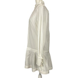 Anna Mason White Pointelle Cotton Dress S