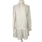 Anna Mason White Pointelle Cotton Dress S