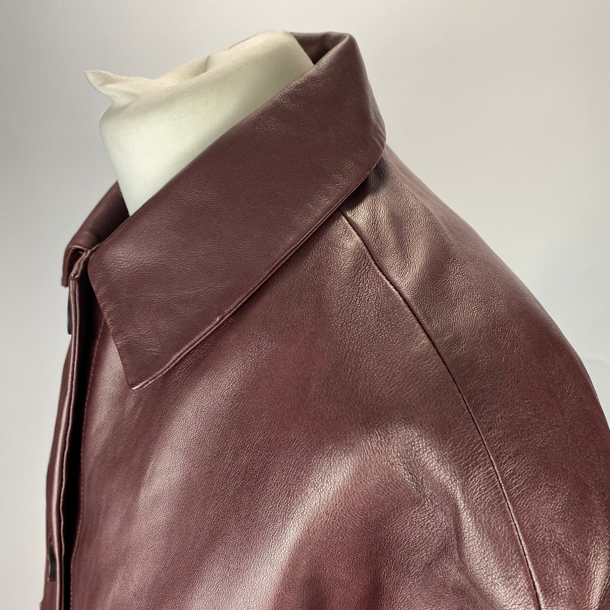 Sezane New £330 Burgundy Lambskin Swing Jacket S-M