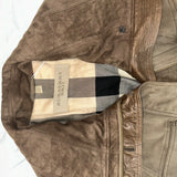 Burberry Brit Cocoa Padded Nubuck Aviator Jacket XS