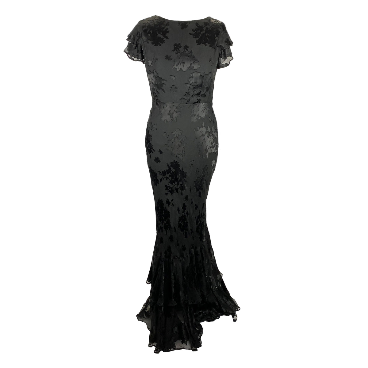 Rixo New £580 Black Devore Ordinia Maxi Dress M