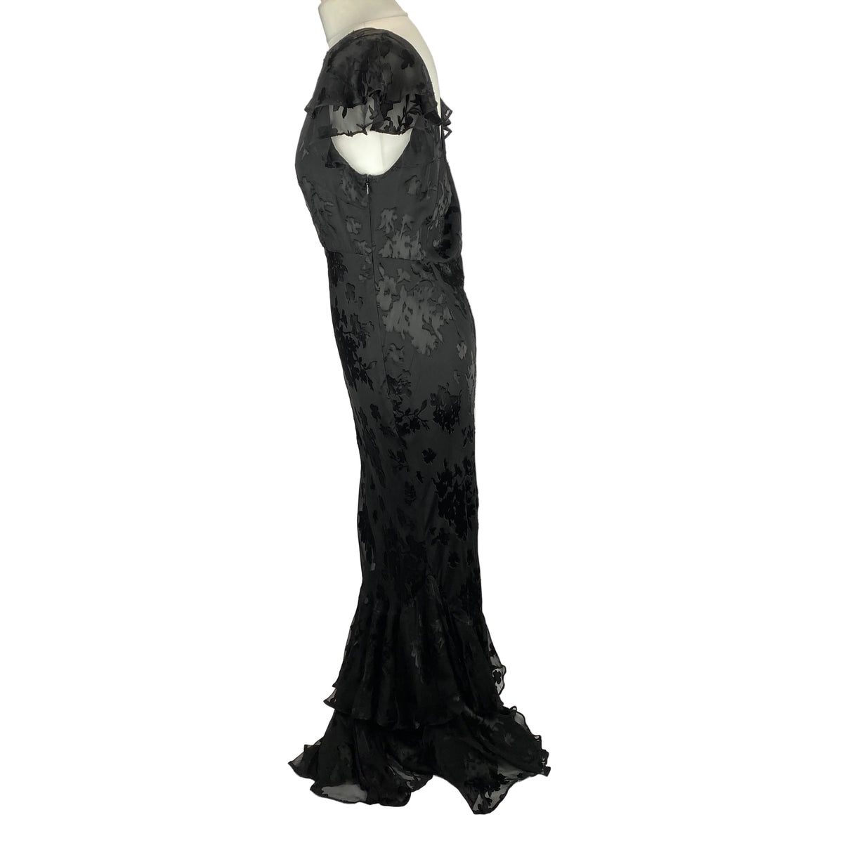Rixo New £580 Black Devore Ordinia Maxi Dress M