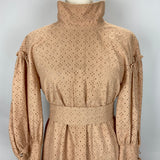 Anna Mason Plaster Pink Broderie Anglais Turtleneck Dress S