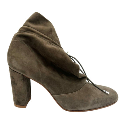 Gianvito Rossi $1000 Mushroom Suede Drawstring Ankle Boots 38.5