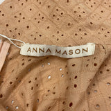 Anna Mason Plaster Pink Broderie Anglais Turtleneck Dress S