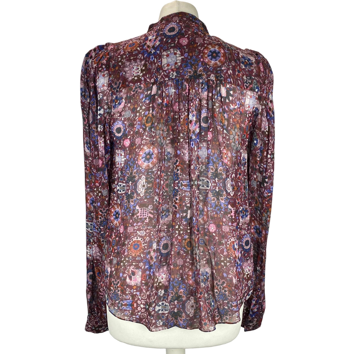 Isabel Marant Etoile Plum Chiffon Floral Blouse S