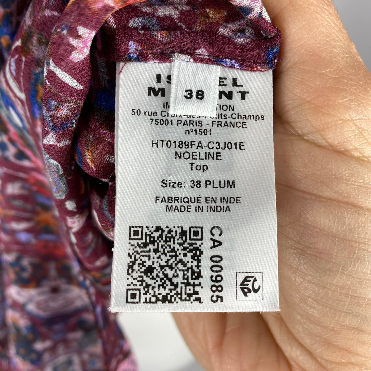 Isabel Marant Etoile Plum Chiffon Floral Blouse S