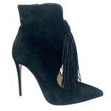 Christian Louboutin Brand New Black Suede Fringed Heels 38.5