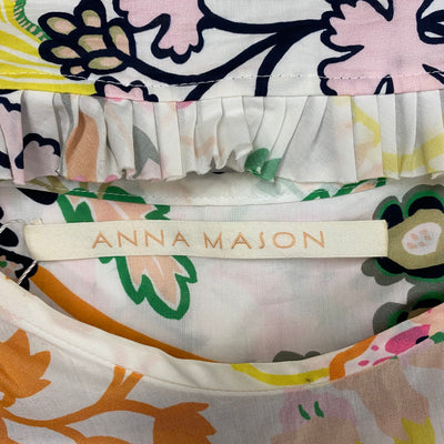 Anna Mason White & Pastel Print Cotton Dress S