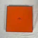Hermes Ivory & Orange Le Reve De Gloria Brushstrokes Print Silk Scarf