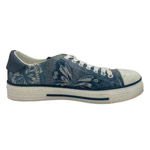 Valentino Denim Appliqued Butterfly Trainers 38