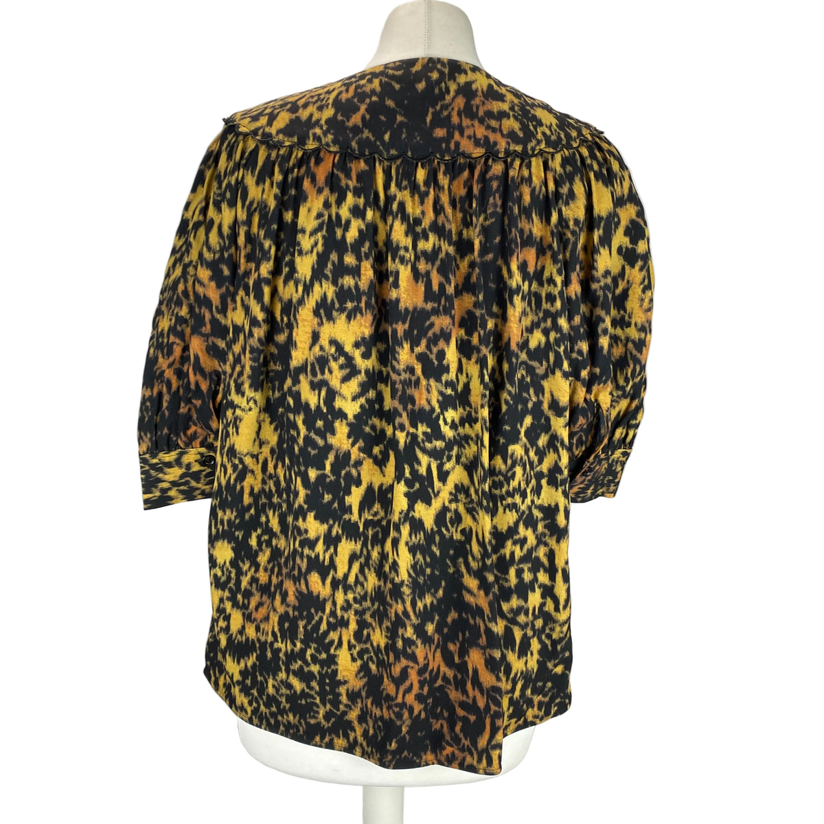 Ulla Johnson Black Leopardprint Heavy Crepe Tunic Top M