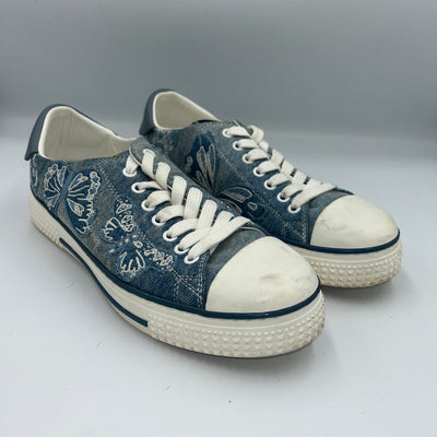 Valentino Denim Appliqued Butterfly Trainers 38