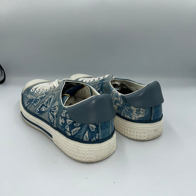 Valentino Denim Appliqued Butterfly Trainers 38