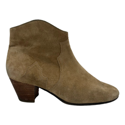 Isabel Marant Etoile Camel Suede Western Ankle Boots 38.5