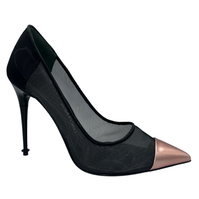 Tom Ford £870 Copper Leather & Black Mesh Heels 39