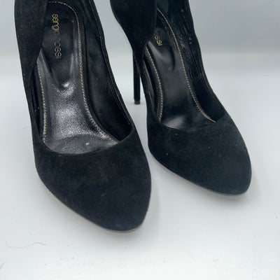 Sergio Rossi Black Suede High Vamp Heels 38.5