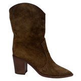 Gianvito Rossi Camel Suede Western Ankle Boots 38