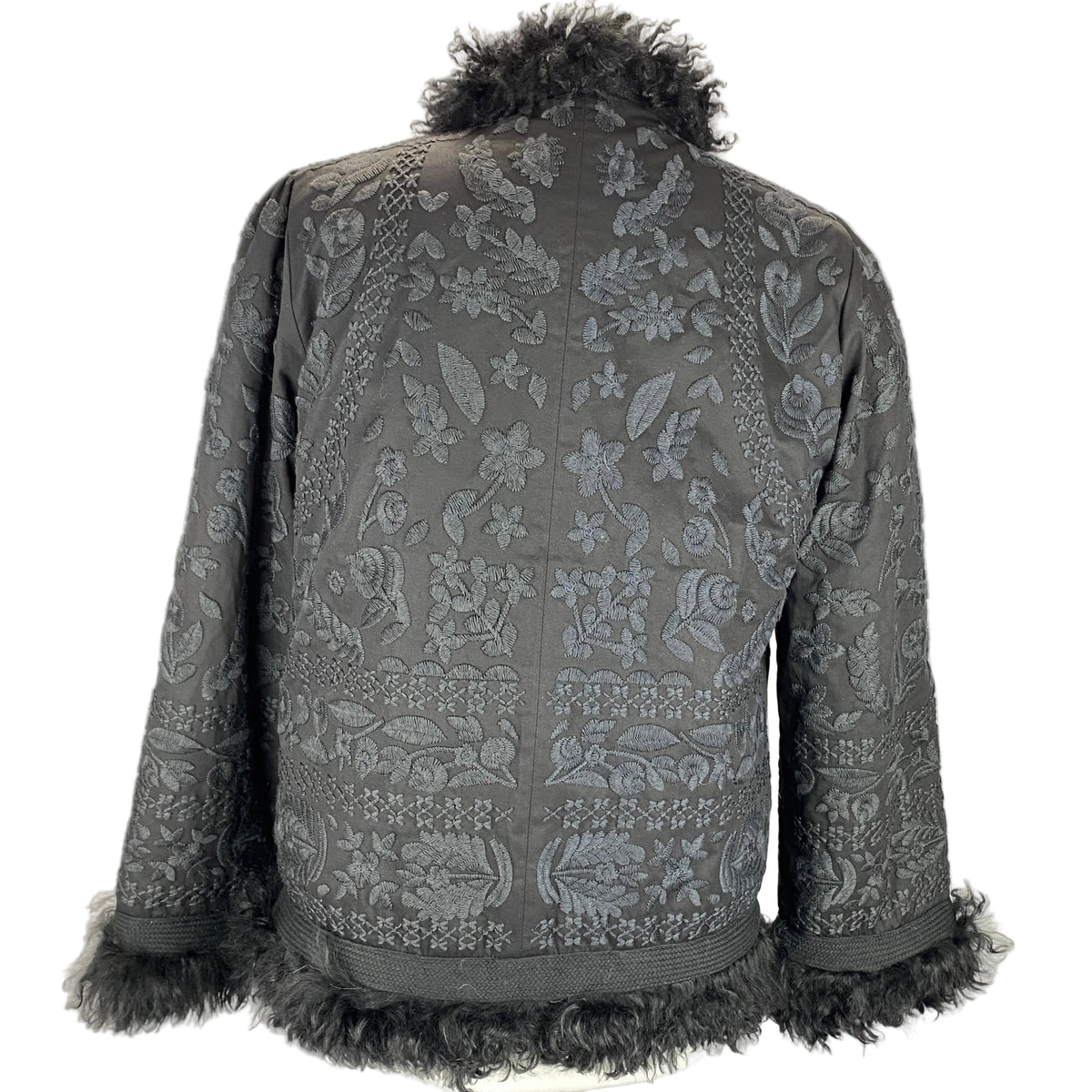 Antik Batik £725 Black Embroidered Shearling Afghan Jacket M
