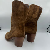 Gianvito Rossi Camel Suede Western Ankle Boots 38