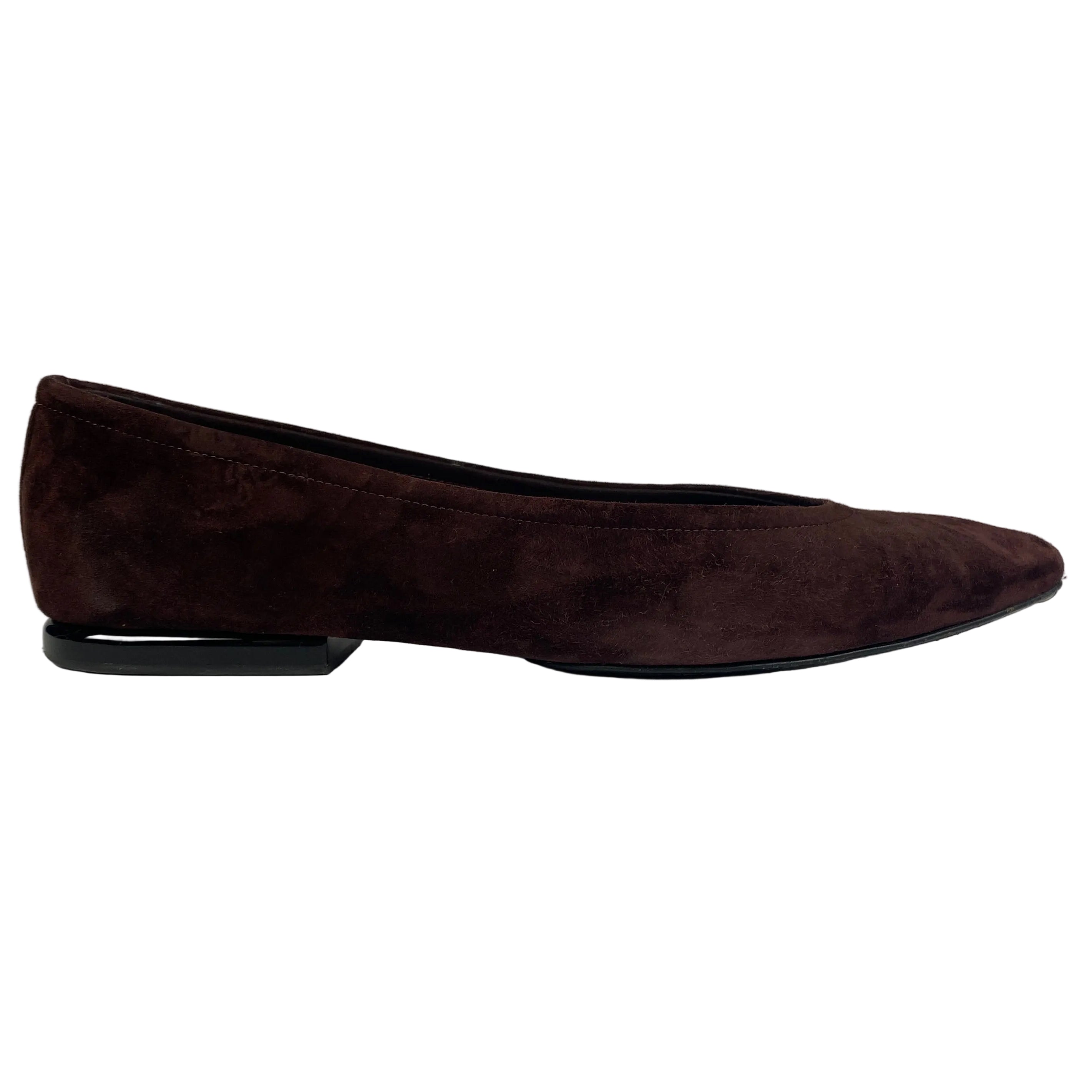 Loro Piana £855 Prune Suede Primula  Flat Pumps 39