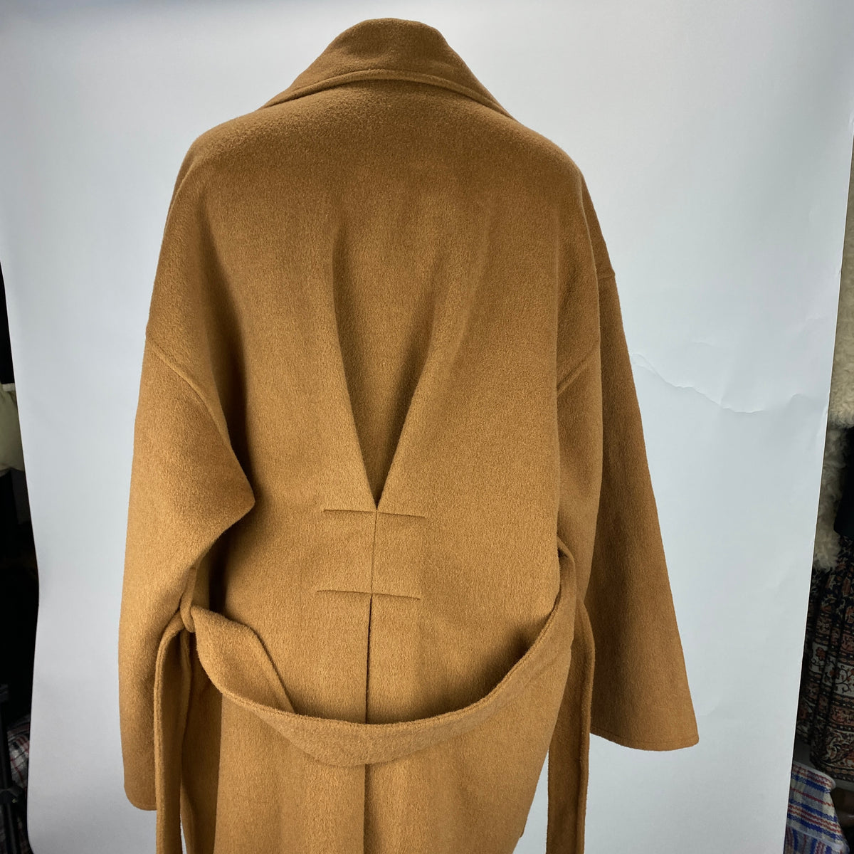 Paige £470 Camel Wool Mix Belted Midi Coat S-M