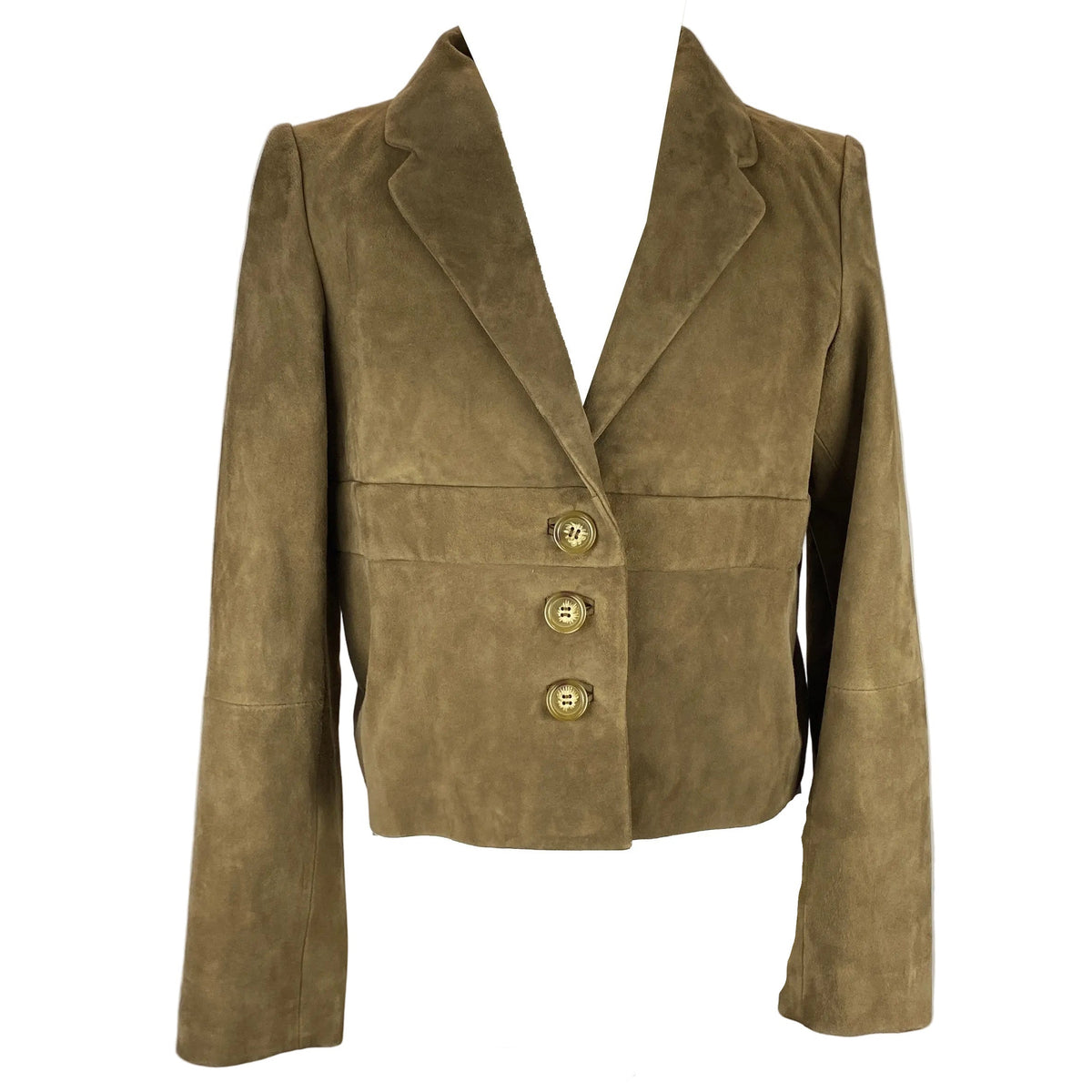 Ba&Sh New £420 Khaki Suede Crop Morfeo Jacket S-M