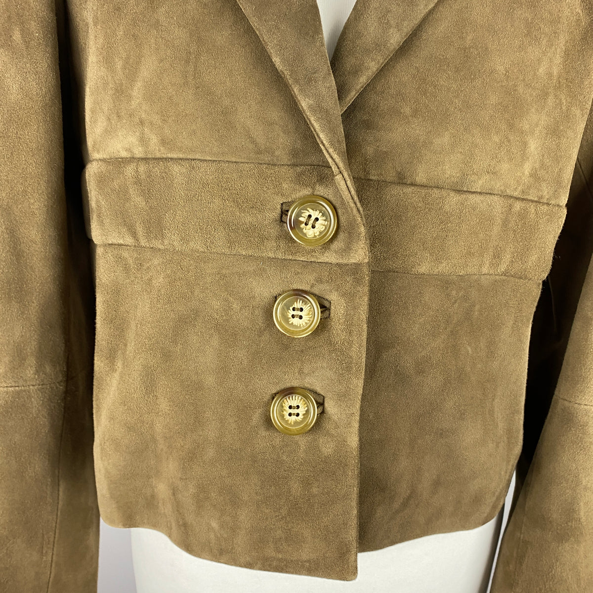 Ba&Sh New £420 Khaki Suede Crop Morfeo Jacket S-M