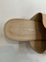 Loeffler Randall Nude Stack Heel Tassel Mules 38