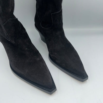 Paris Texas Brand New £610 Black Suede Sedona Cowboy Boots 40