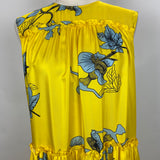 Vivetta Yellow & Baby Blue Print Silk Maxi Dress M