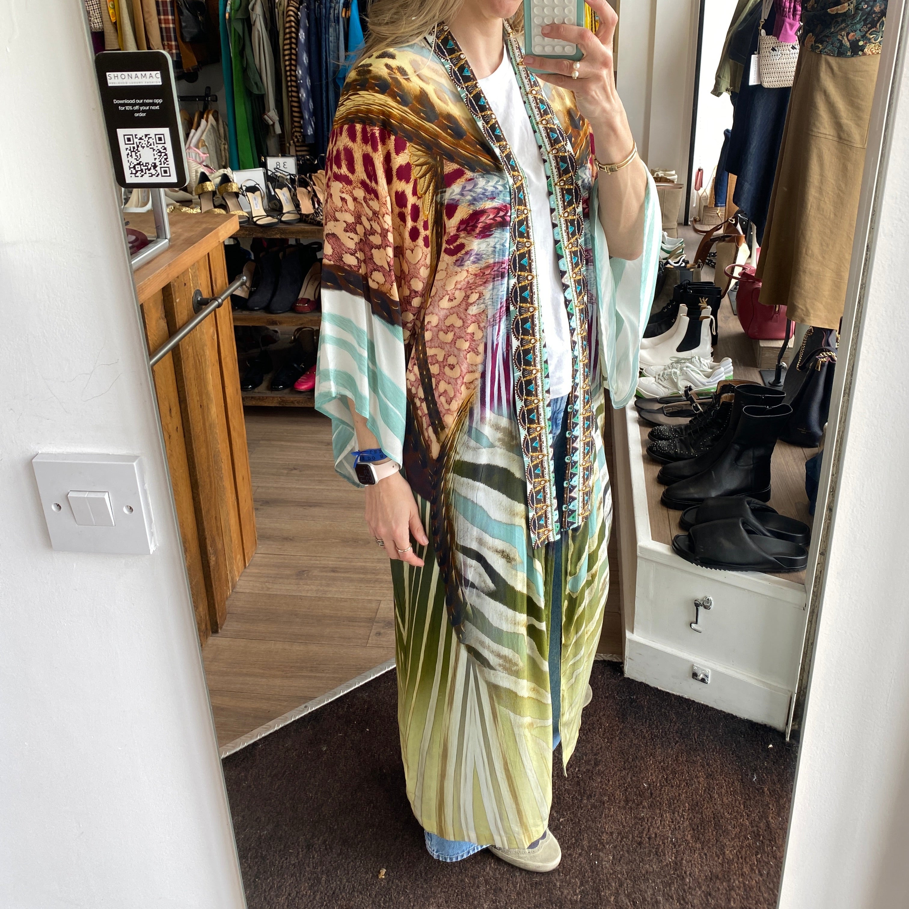 Camilla £783 Embellished Silk Long Robe S/M/L/XL