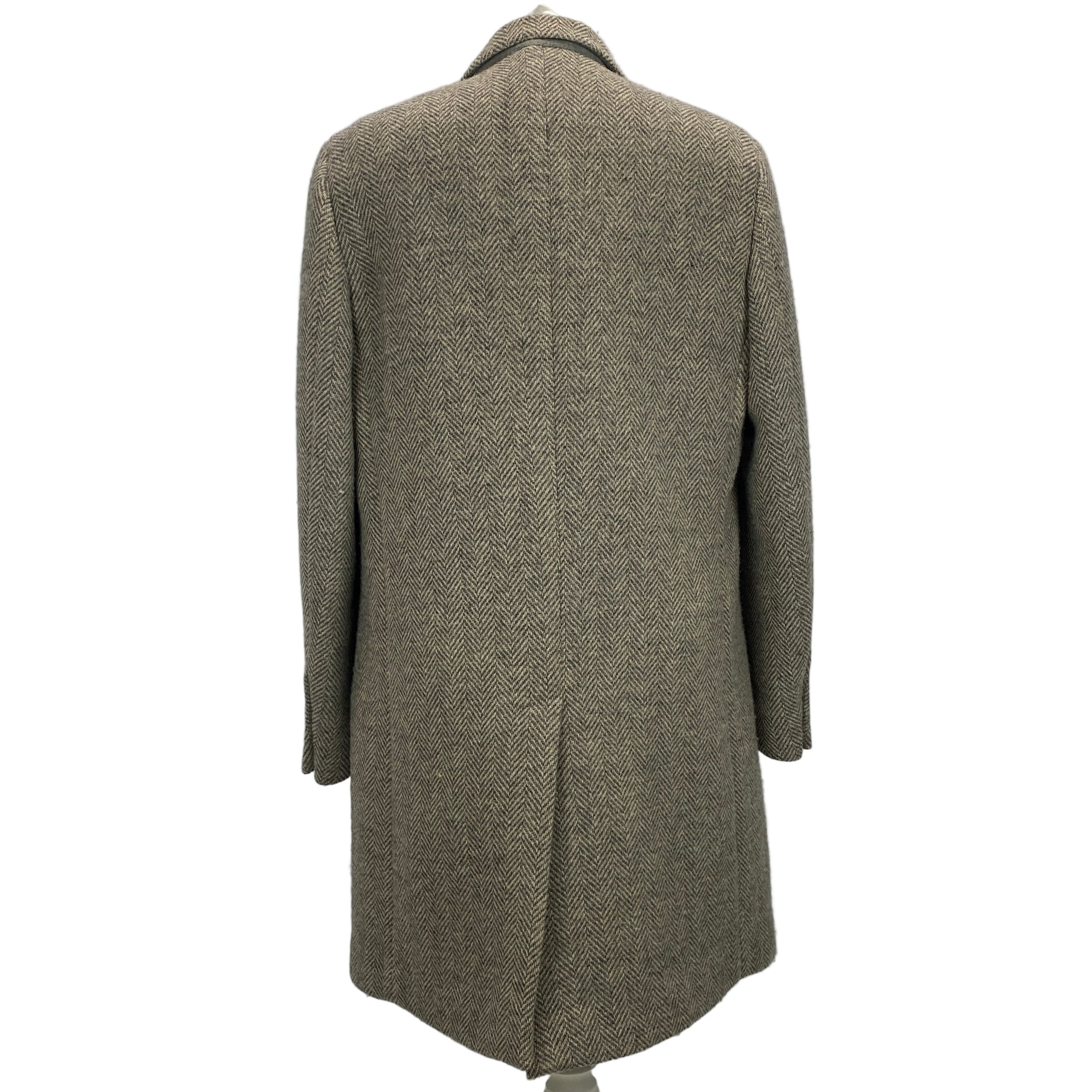 Margaret Howell Grey Herringbone Tweed Overcoat M