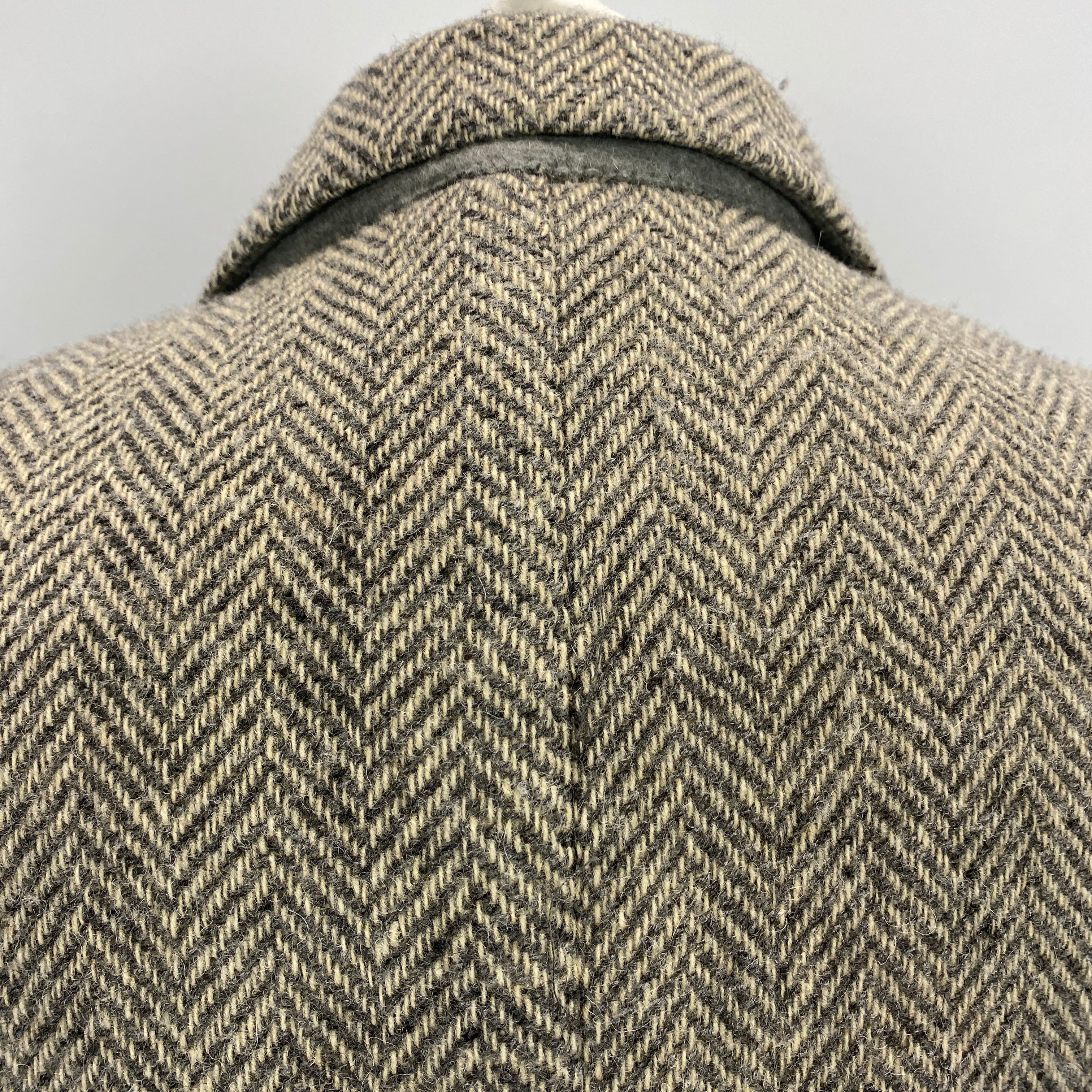 Margaret Howell Grey Herringbone Tweed Overcoat M