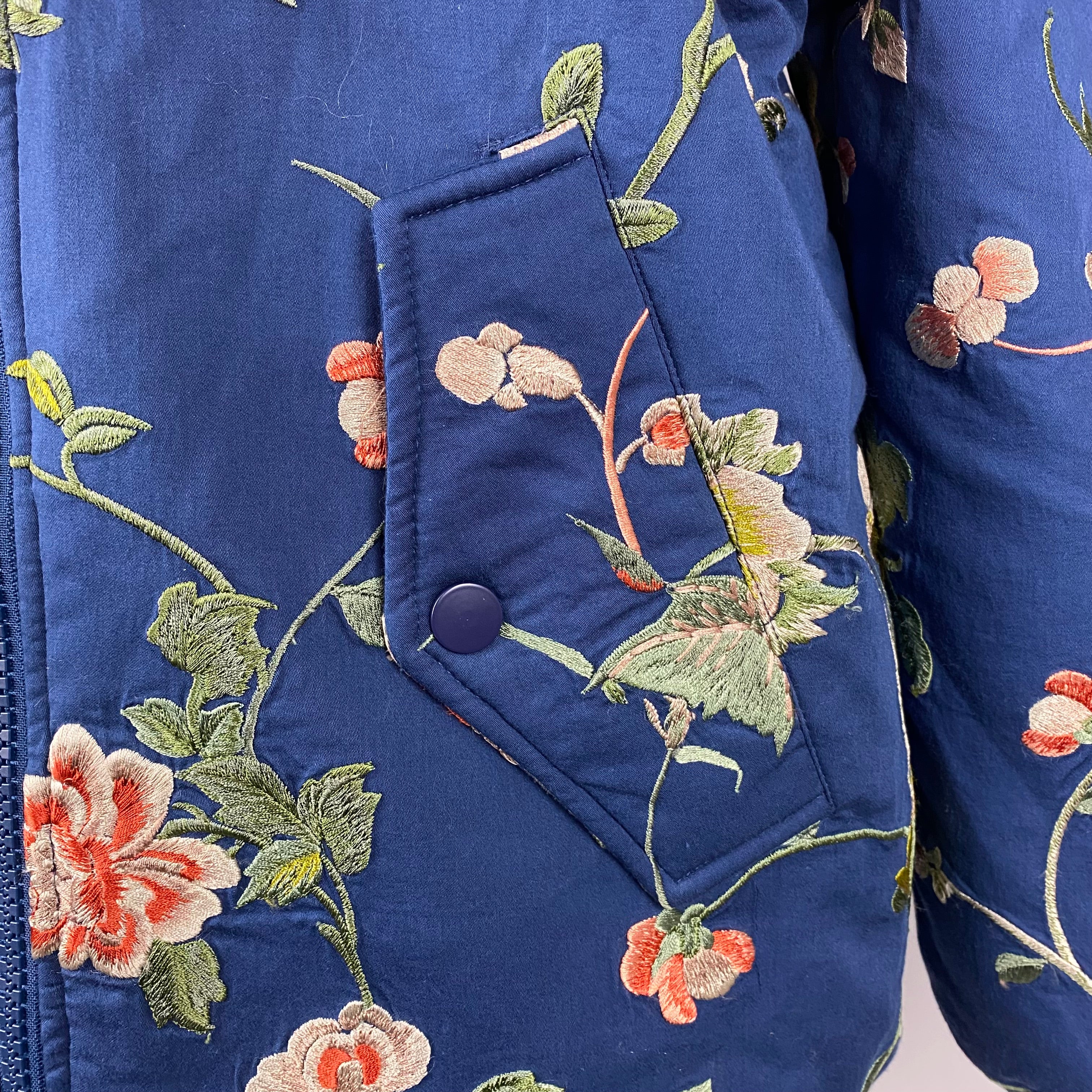 Sea New York $650 Blue Embroidered Julian Bomber Jacket S/M