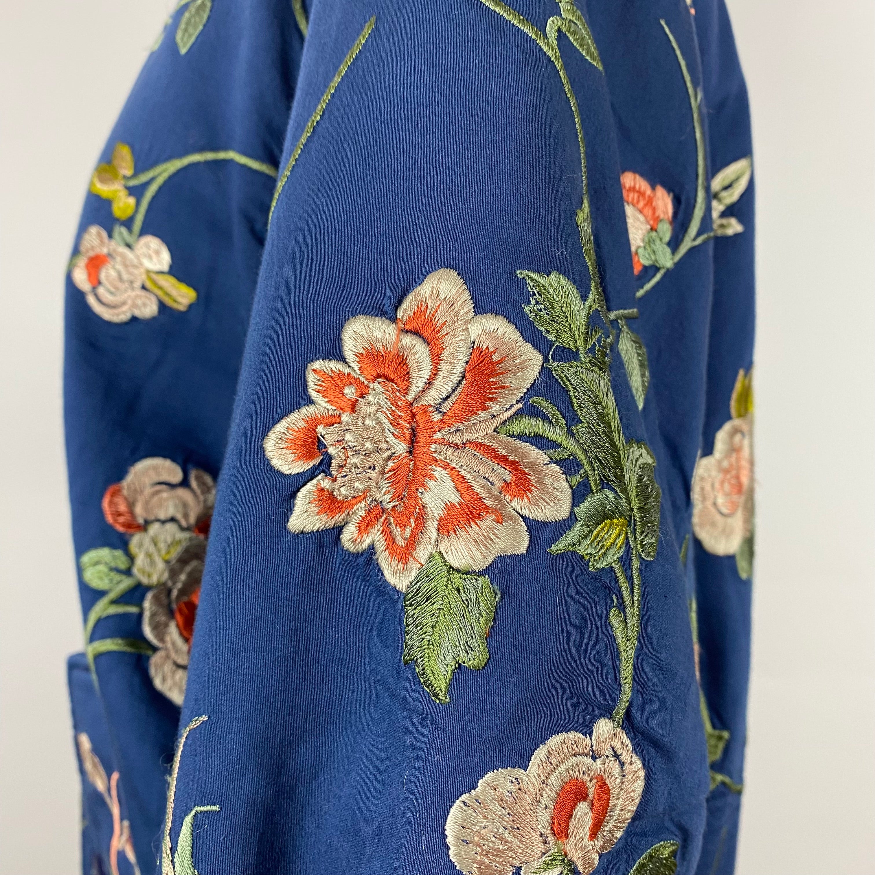 Sea New York $650 Blue Embroidered Julian Bomber Jacket S/M