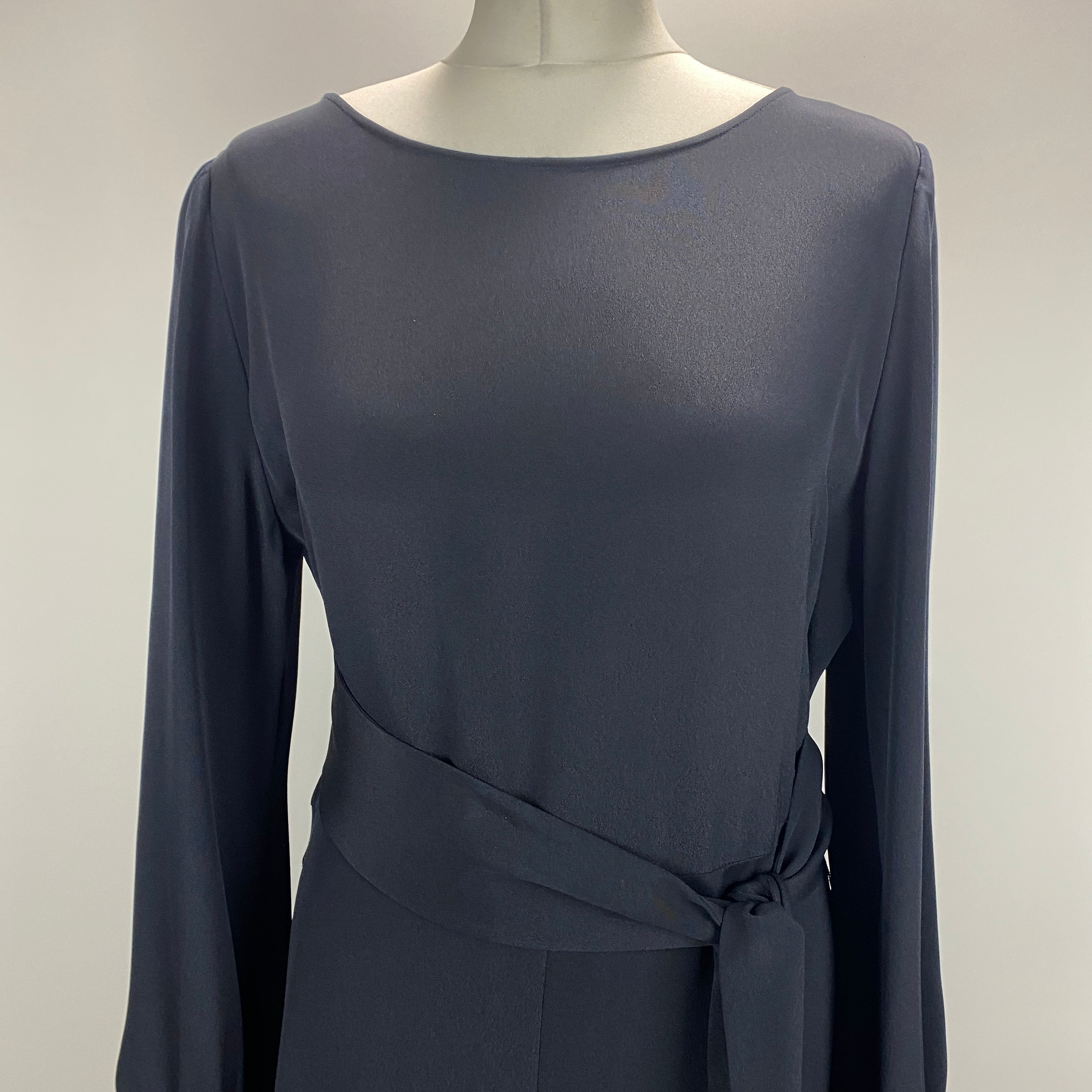 Goat New £690 Navy Silk Eveline Maxi Dress L