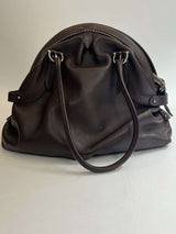Salvatore Ferragamo Chocolate Leather Shoulder Bag