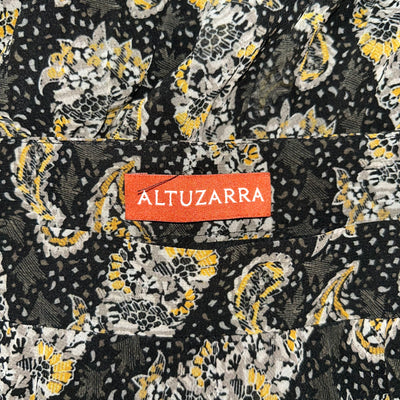 Altuzarra Black Paisely Silk Chiffon Sunray Skirt XXS