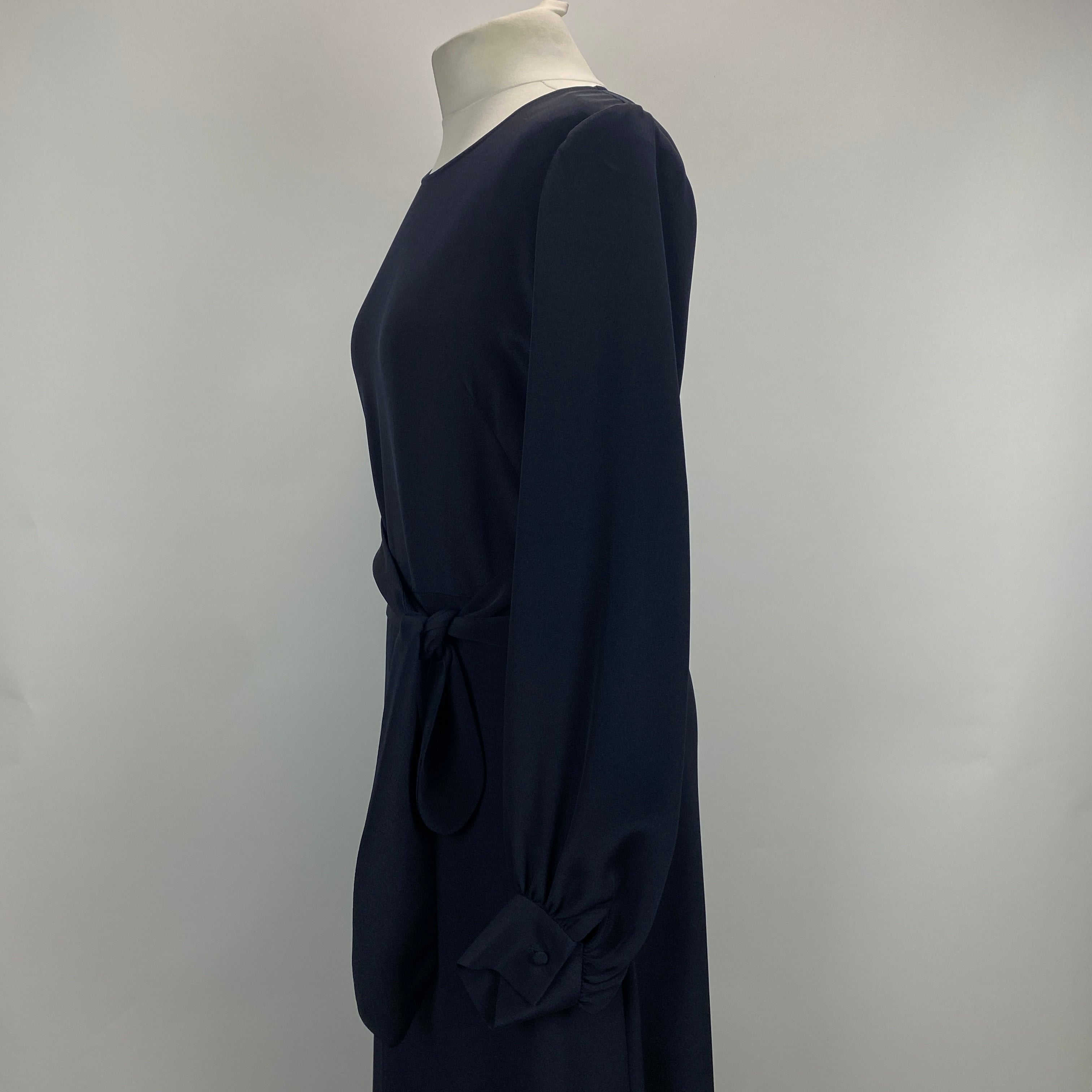 Goat New £690 Navy Silk Eveline Maxi Dress L