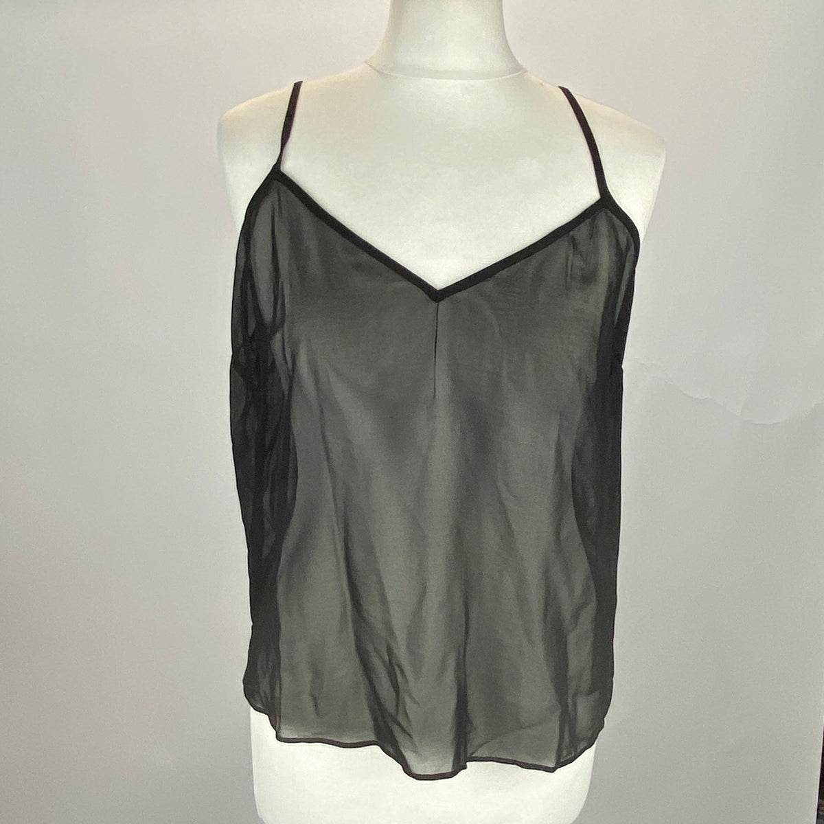 Veronica Beard New Black Silver Beaded Chiffon Blouse S