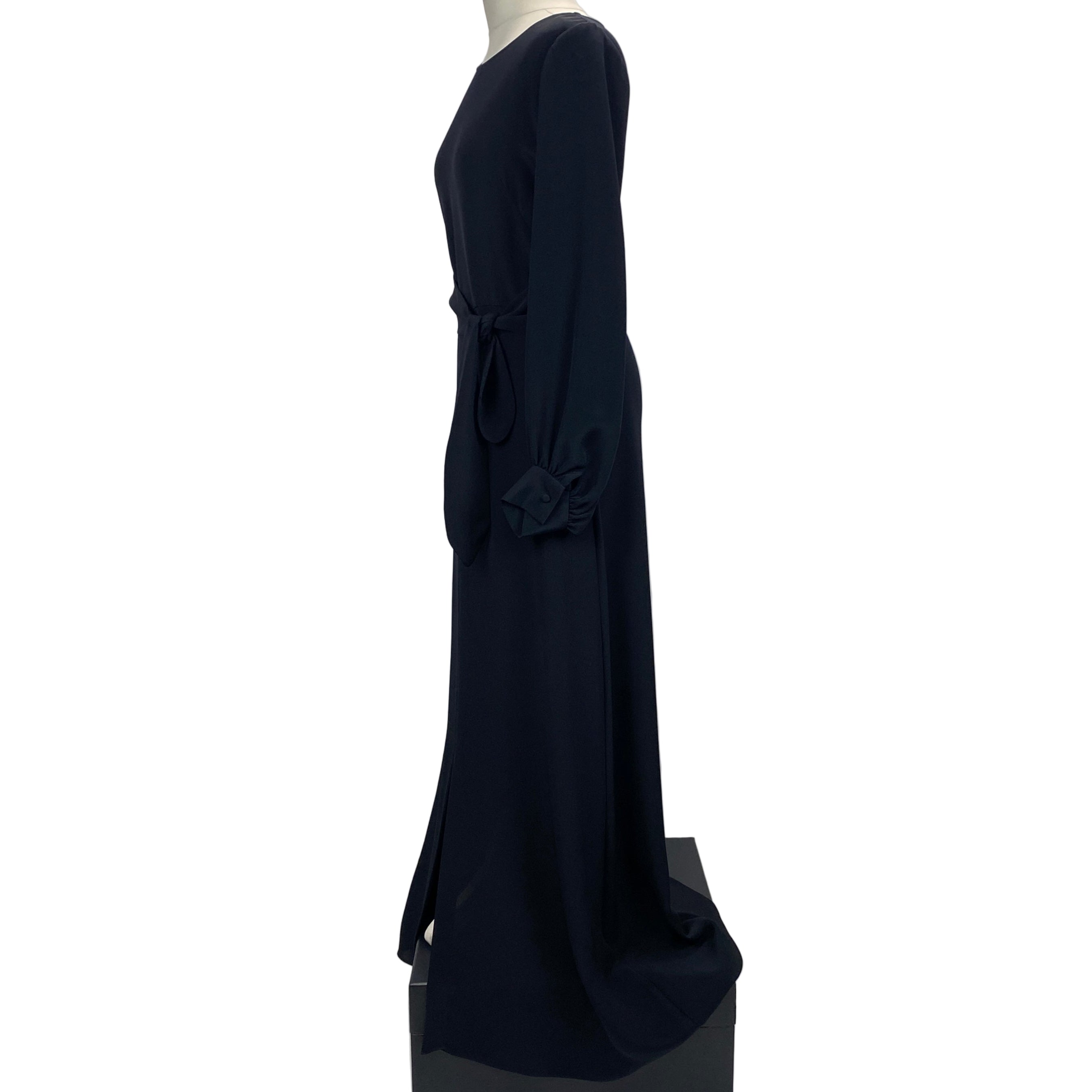 Goat New £690 Navy Silk Eveline Maxi Dress L