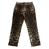 Dolce & Gabbana New Leopardprint Stretch Cotton Pants XXS