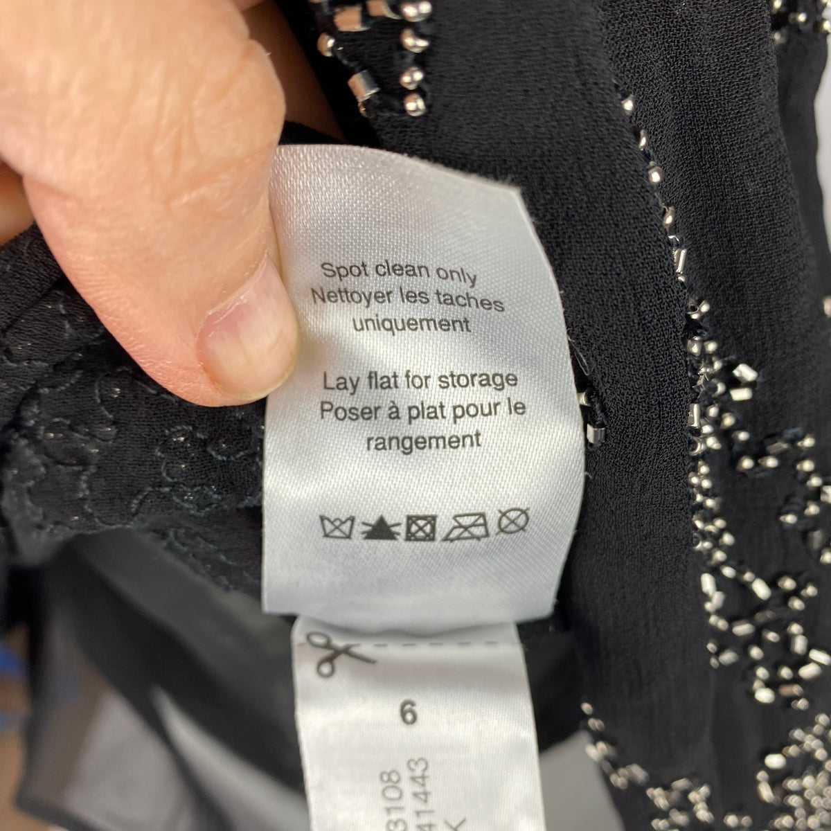 Veronica Beard New Black Silver Beaded Chiffon Blouse S