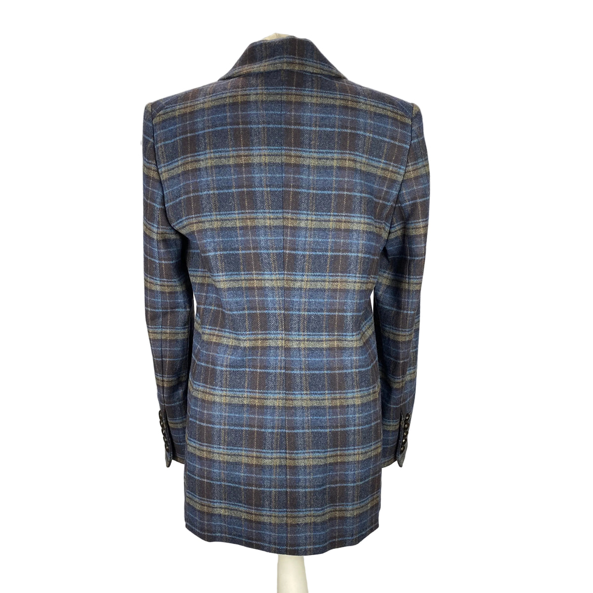 Veronica Beard £548 Blue Check Wool Dickey Jacket M-L