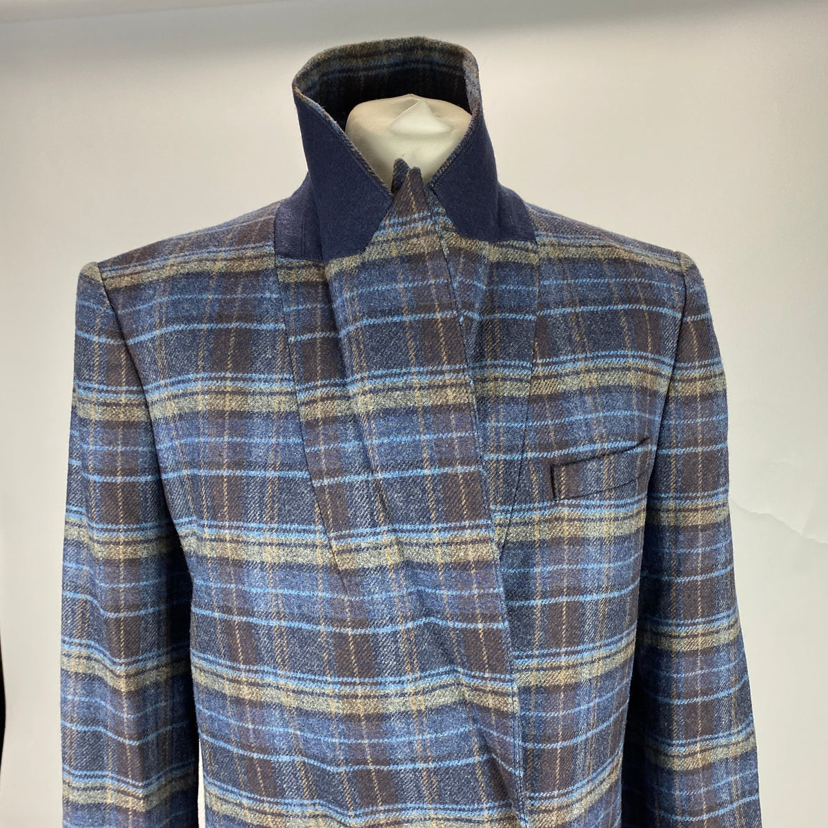 Veronica Beard £548 Blue Check Wool Dickey Jacket M-L
